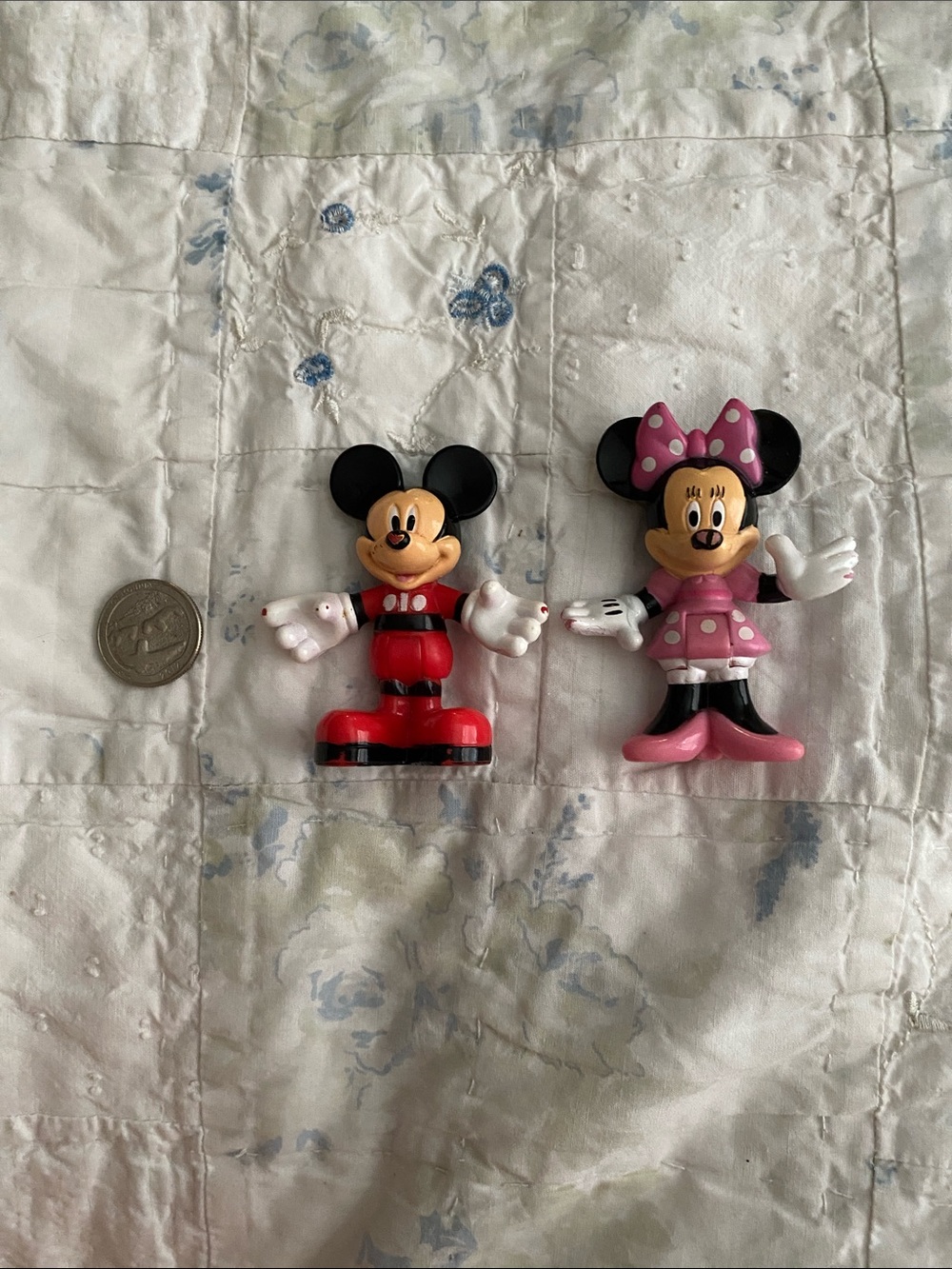 Disney Red Mickey and Pink Minnie Mini Figures Pair